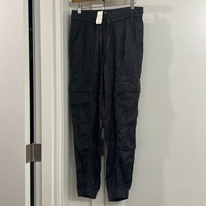 Aerie - Satin Joggers - Black Sheen - Small